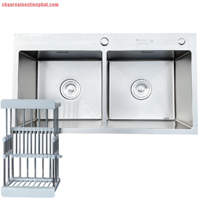 Chậu rửa bát hai hố cân 304 (KT:720x430x240)