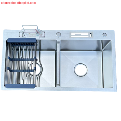 Chậu rửa bát Kagol hai hố cân có cài dao thớt (KT:82x45x24 cm)