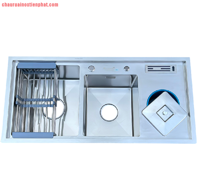 Chậu rửa bát Kagol có cài dao, hố rác inox 304 (KT:100x48x24 cm)