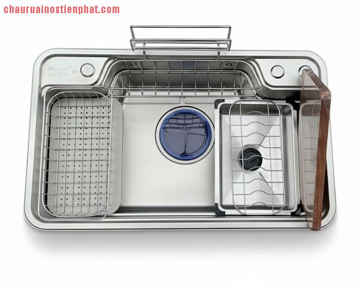 Chậu rửa bát Kagol 1 hố inox vân sần 7848