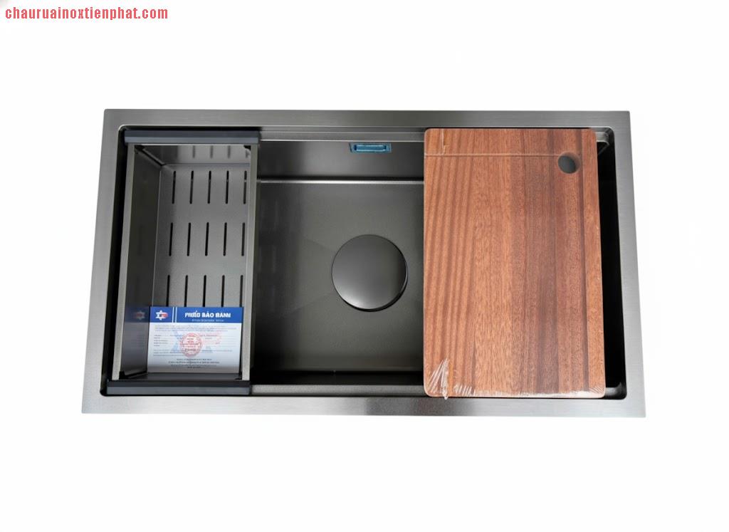 Chậu rửa bát Kagol âm bàn phủ nano đen 8045