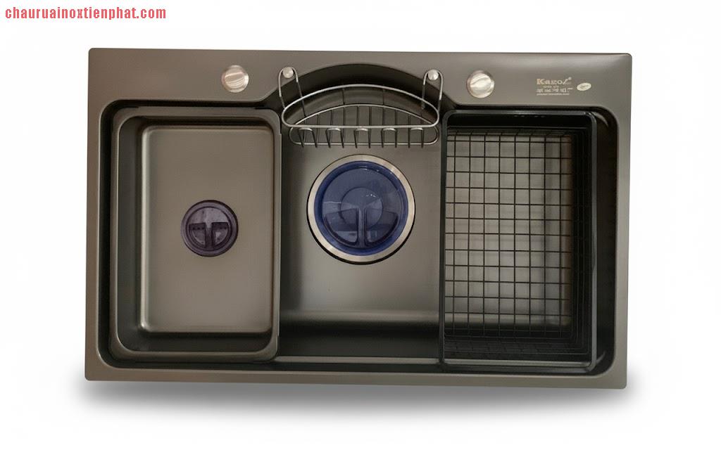 Chậu rửa bát Kagol inox phủ nano đen 7848