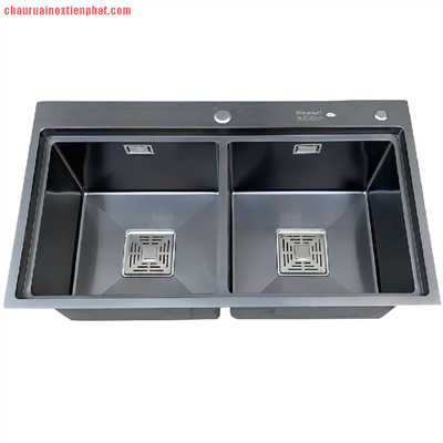 Chậu rửa bát Kagol nano đen bậc thang