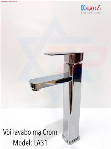 Vòi lavabo Kagol lõi đồng chân vuông cao 29cm