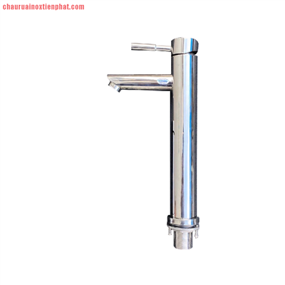 Vòi lavabo Kagol inox 304 bóng, 1 chân tròn 29 cm