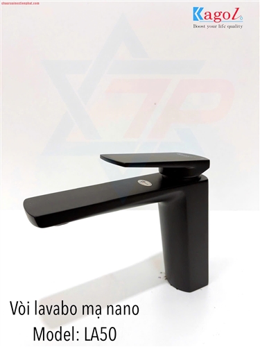 Vòi lavabo Kagol đồng mạ nano đen