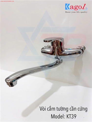 Vòi rửa bát nóng lạnh Kagol chân cắm tường, cần cứng
