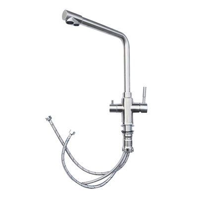 Vòi rửa bát Kagol inox nóng lạnh cần cứng, ba đường nước