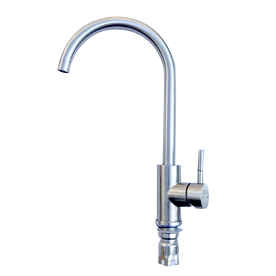 Vòi rửa bát Kagol inox nóng lạnh cần cứng cong, thân cao