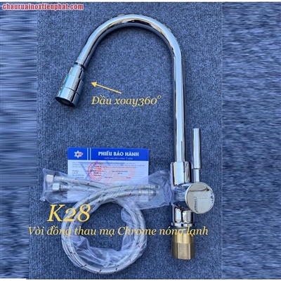 Vòi rửa bát Kagol 2 đường nước, đầu vòi xoay 360 độ