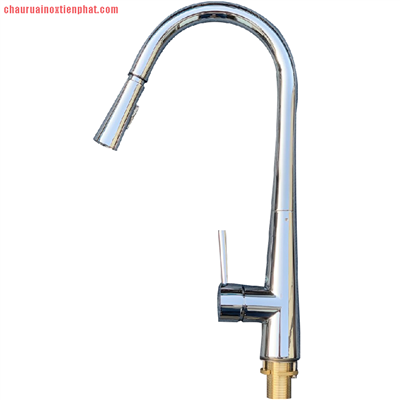 Vòi rửa bát nóng lạnh Kagol đồng mạ, đầu vòi rút