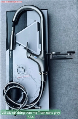 Vòi rửa bát Kagol đầu rút có giá đựng khăn lau