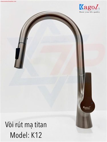 Vòi rửa bát Kagol lõi đồng phủ nano xám